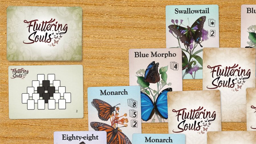 Fluttering Souls Card Game | Beautiful 2-Player Butterfly Drafting & Set Collection Game