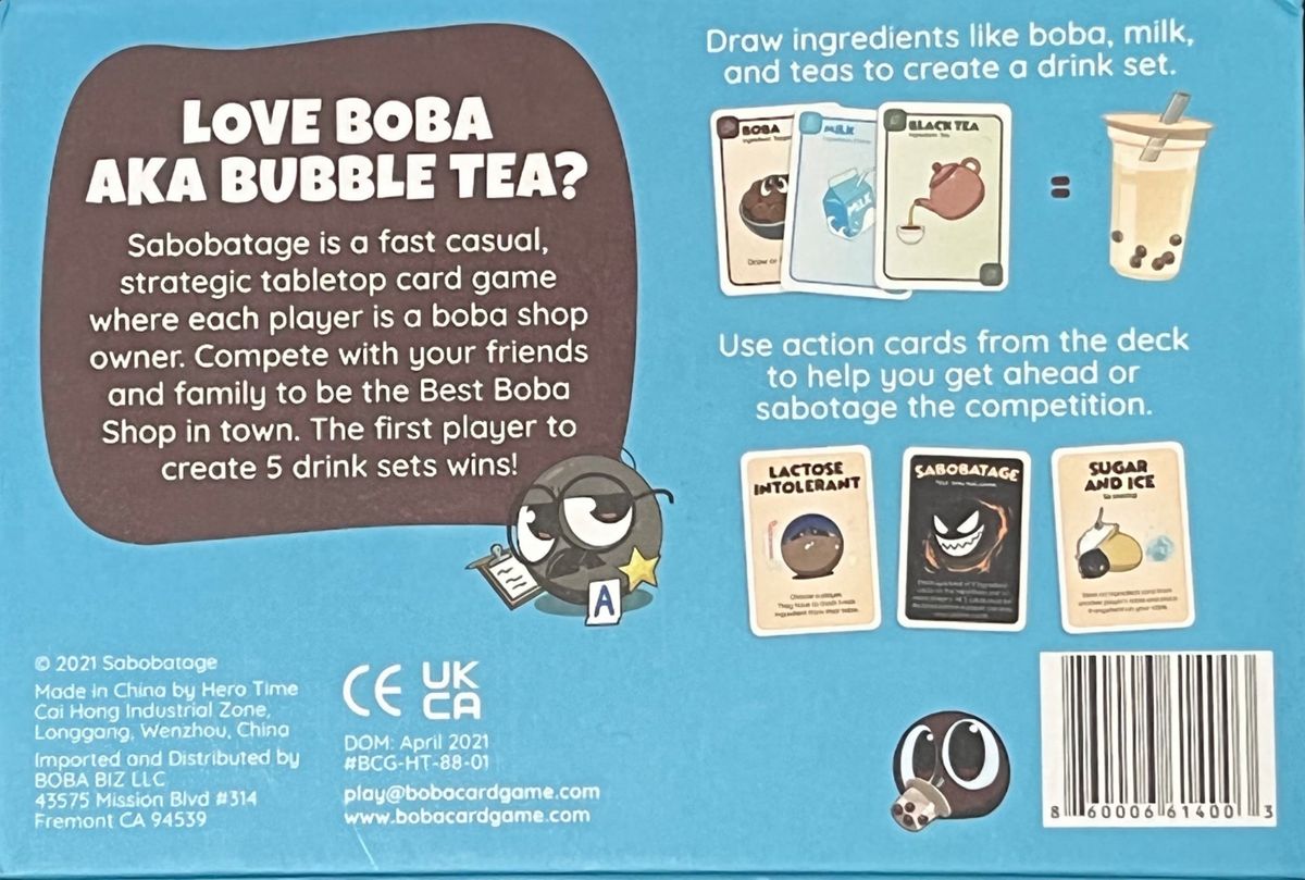 Sabobatage Boba Card Game