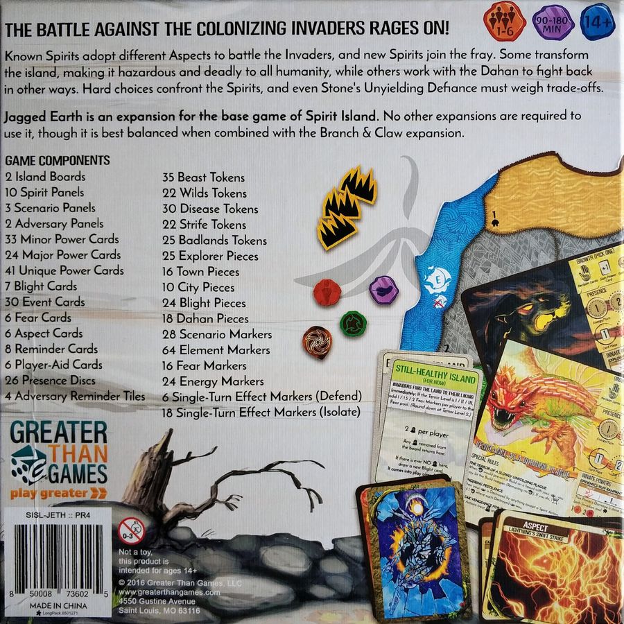 Spirit Island: Jagged Earth Expansion | Cooperative Strategy Board Game Expansion | 1–6 Players | Ages 13+