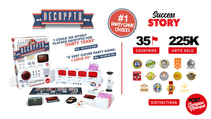 Decrypto – promotional graphic showing game components
