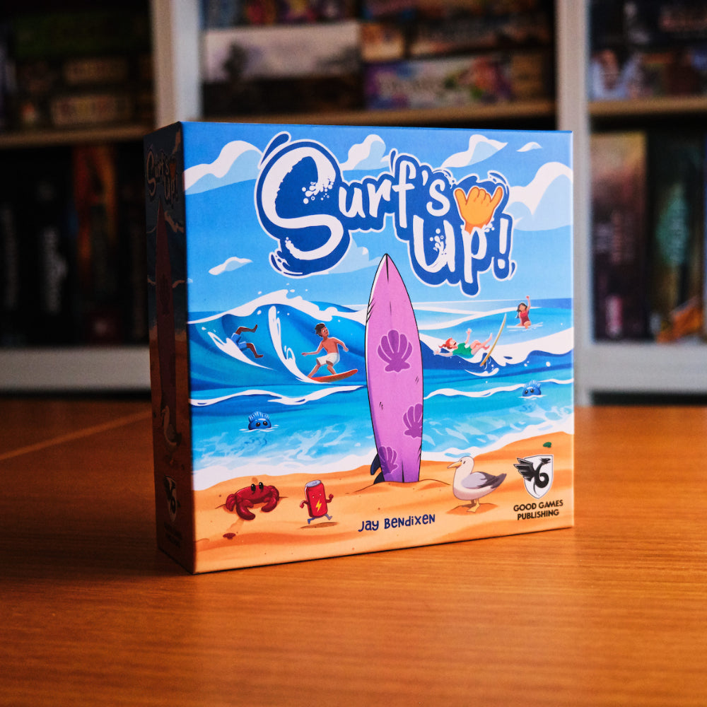 Surf's Up – game box photographed on a table