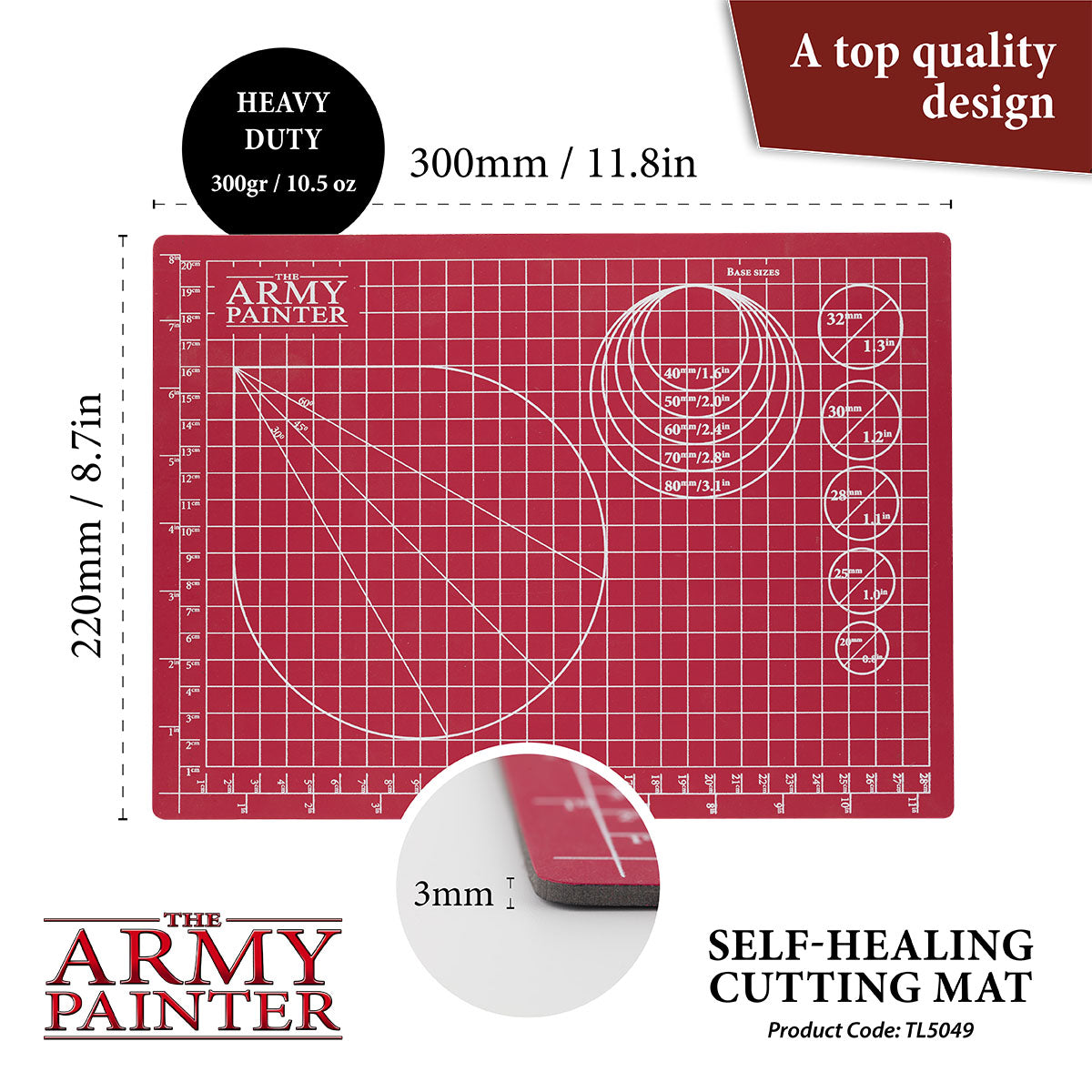 The Army Painter Self-healing Cutting Mat – dimensions, features and use information