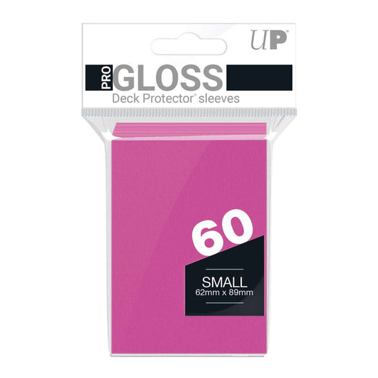 Ultra PRO PRO-Gloss Small Deck Protector Sleeves (60ct) – Bright Pink – UP15260
