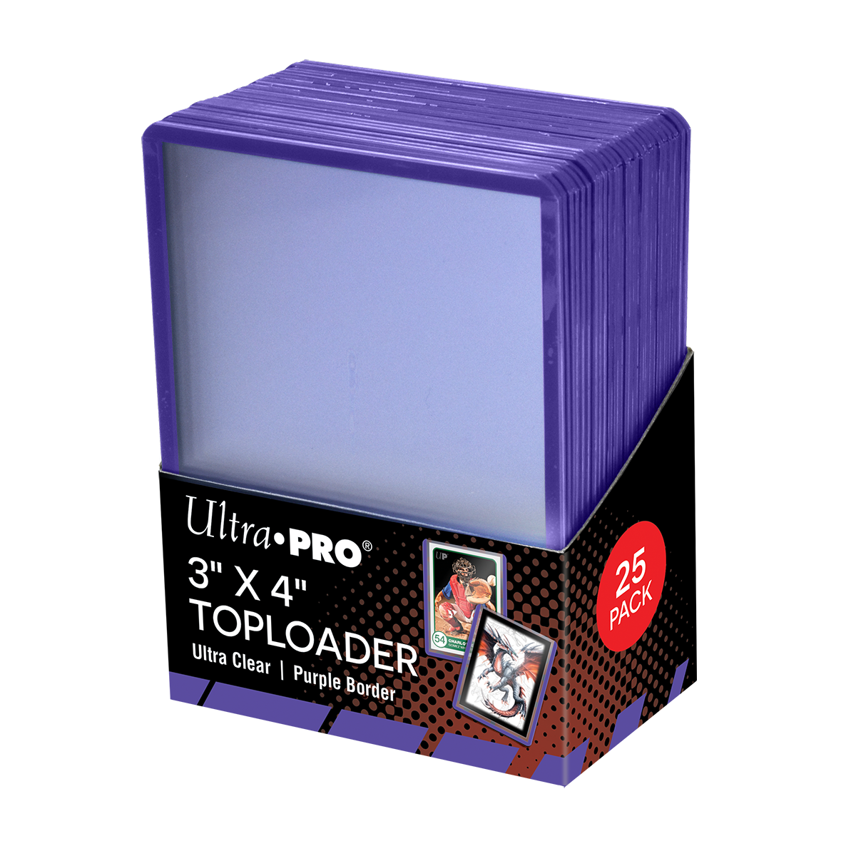 Ultra PRO 3" x 4" Purple Border Toploader Sleeves (25ct) for Standard Size Cards – UP16160
