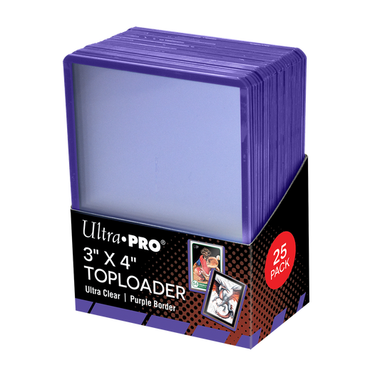 Ultra PRO 3" x 4" Purple Border Toploader Sleeves (25ct) for Standard Size Cards – UP16160