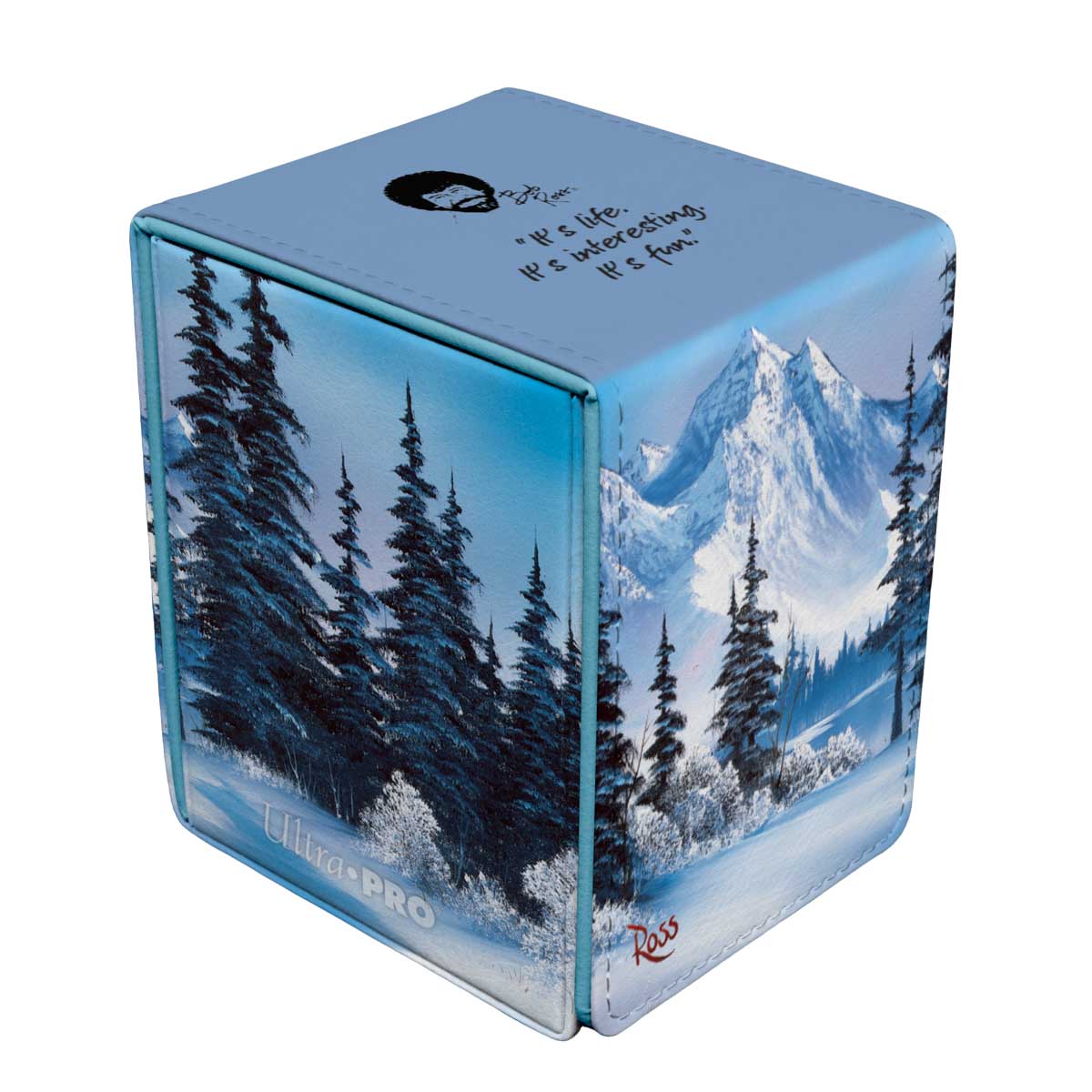 Ultra PRO Bob Ross - Winter Paradise ALCOVE Flip DECK BOX for Tabletop Gaming – UP16520