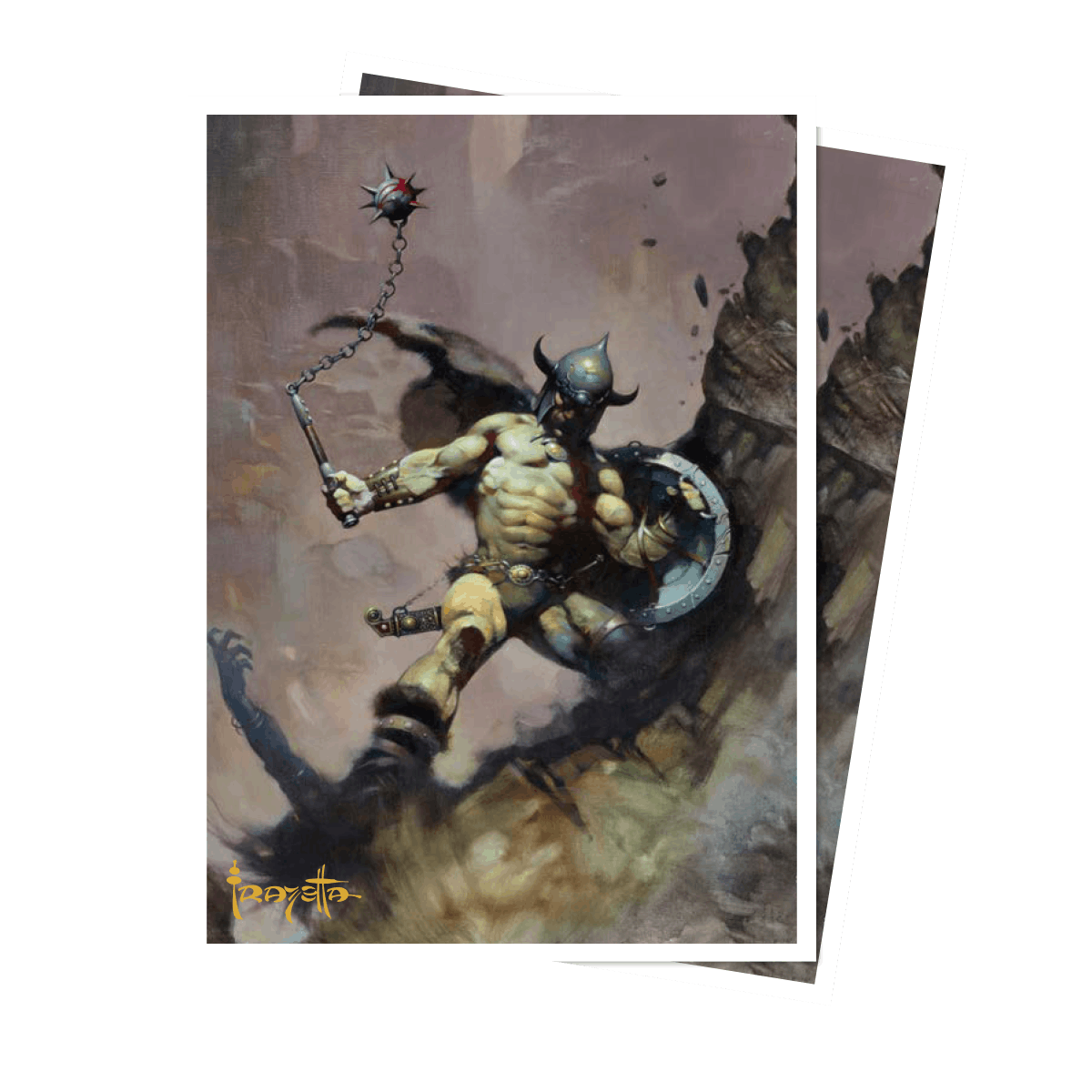 Ultra PRO Artist Spotlight: Frank Frazetta - "Warrior with Ball and Chain" APEX Deck Protector Sleeves for Tabletop Gaming – UP16754