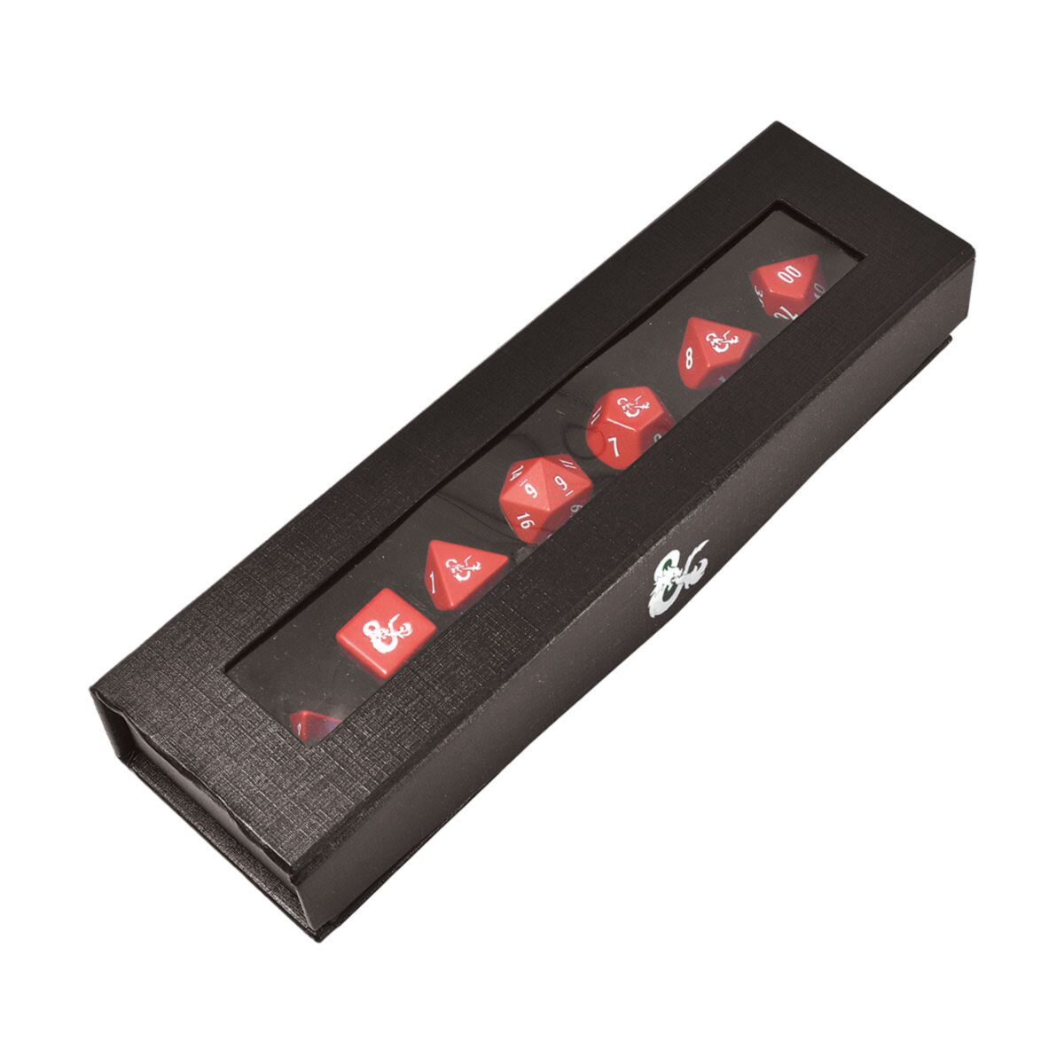 Ultra PRO D&D Heavy Metal 7-Piece Dice Set – Red & White