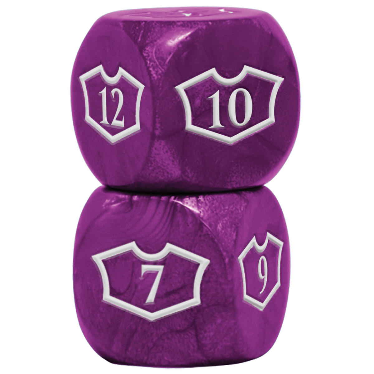 Ultra PRO Deluxe D6 Loyalty Dice Set (4ct) with 7-12 for Magic: The Gathering – Swamp Purple – UP18606