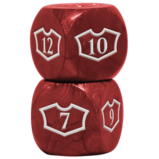 Ultra PRO Deluxe D6 Loyalty Dice Set (4ct) with 7-12 for Magic: The Gathering – Mountain Red – UP18607