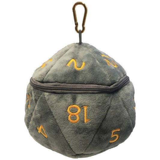 Ultra PRO D&D D20 Plush Dice Bag – Realmspace Grey & Orange