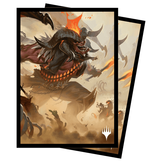 Ultra PRO Outlaws of Thunder Junction Rakdos, the Muscle Key Art Deck Protector Sleeves (100ct) for Magic: The Gathering – UP38359