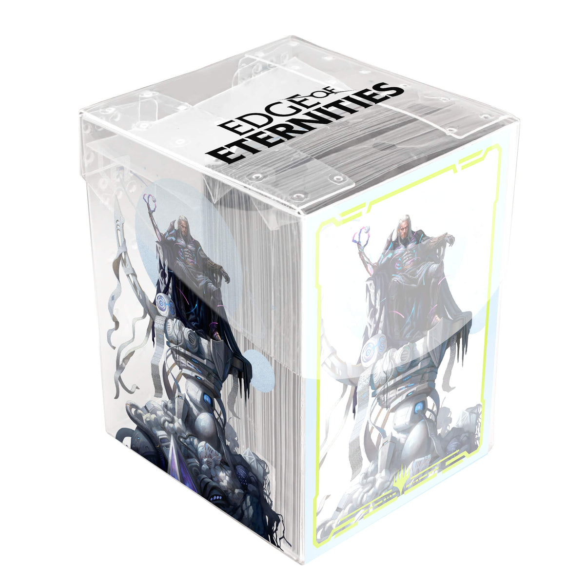 Ultra PRO Edge of Eternities Tezzeret, Cruel Captain 100ct Deck Protector Sleeves in Clear Box for Magic: The Gathering – UP38854