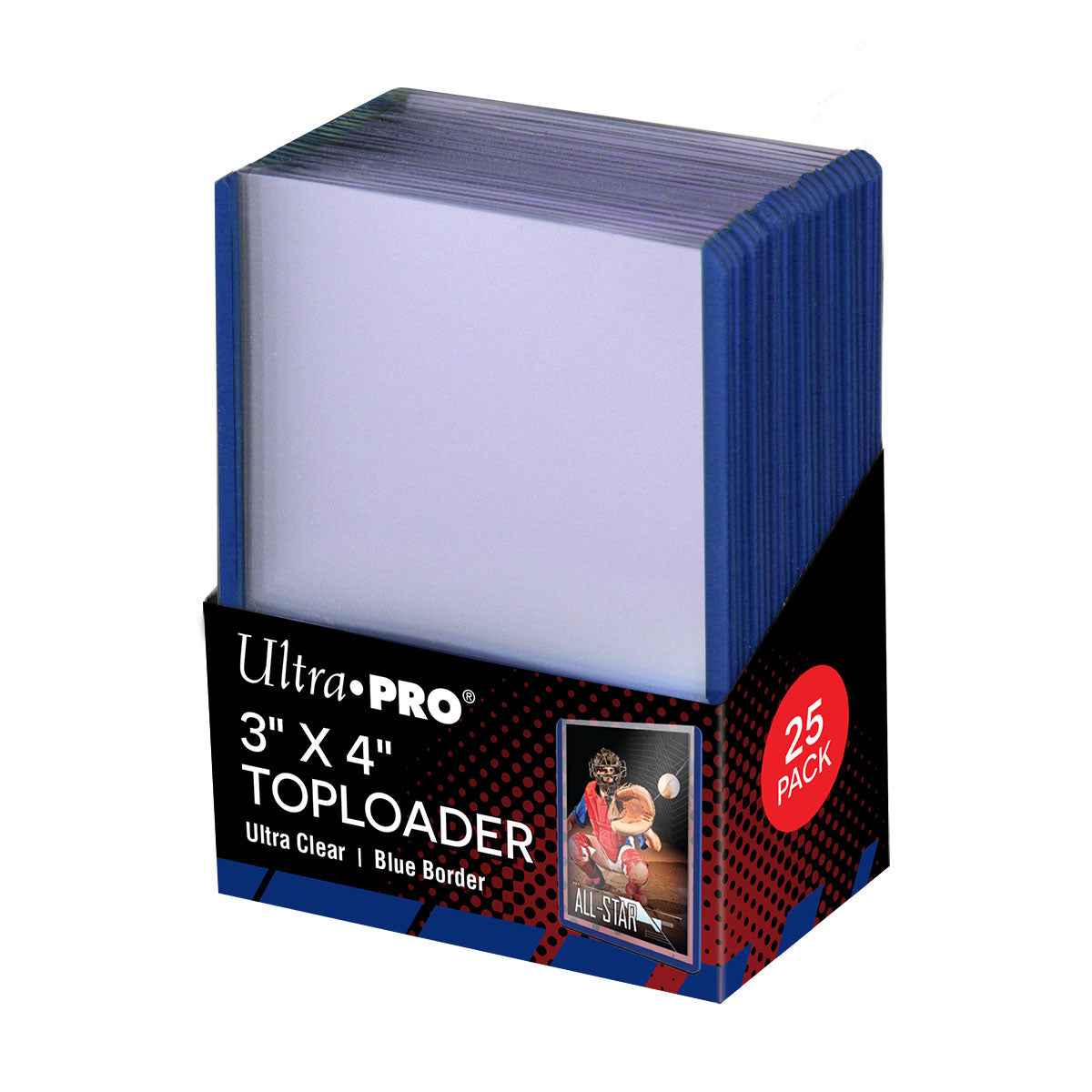 Ultra PRO 3" x 4" Blue Border Toploader Sleeves (25ct) for Standard Size Cards – UP81160