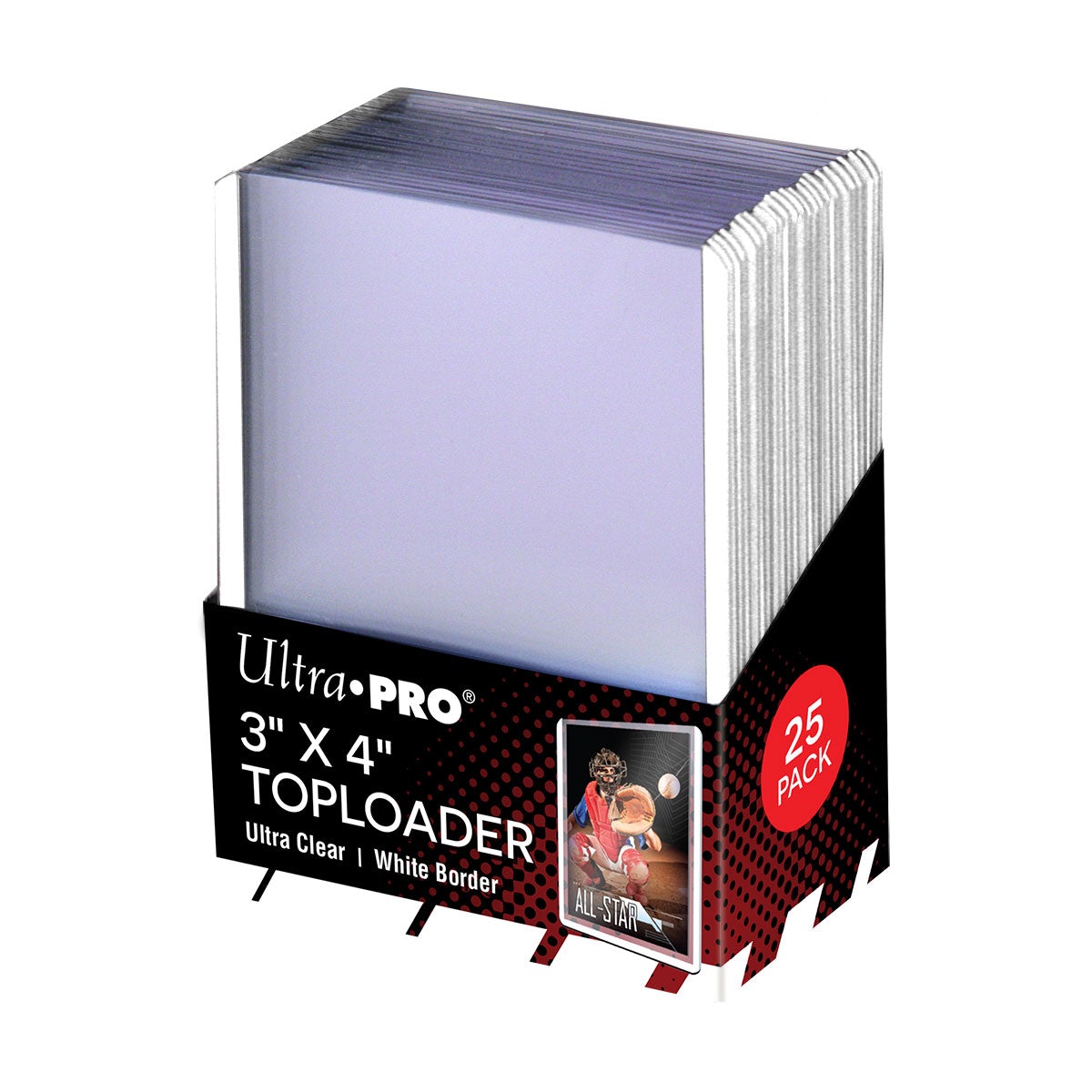 Ultra PRO 3" x 4" White Border Toploader Sleeves (25ct) for Standard Size Cards – UP81161