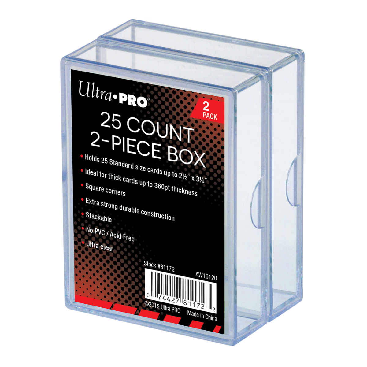 Ultra PRO 2-Piece 25-Count Clear Card Storage Boxes (2ct) – UP81172