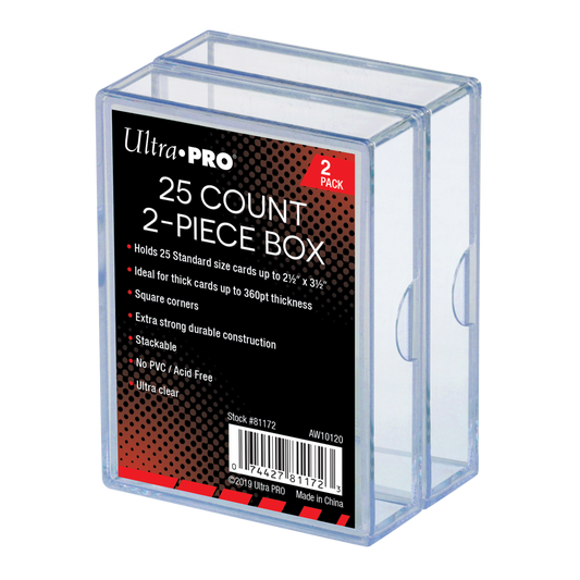 Ultra PRO 2-Piece 25-Count Clear Card Storage Boxes (2ct) – UP81172