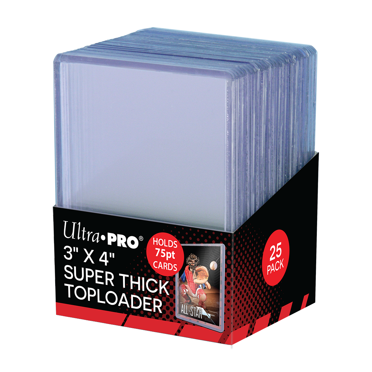Ultra PRO 3" x 4" Clear Thick 75PT Toploader Sleeves (25ct) – UP81347