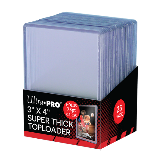 Ultra PRO 3" x 4" Clear Thick 75PT Toploader Sleeves (25ct) – UP81347