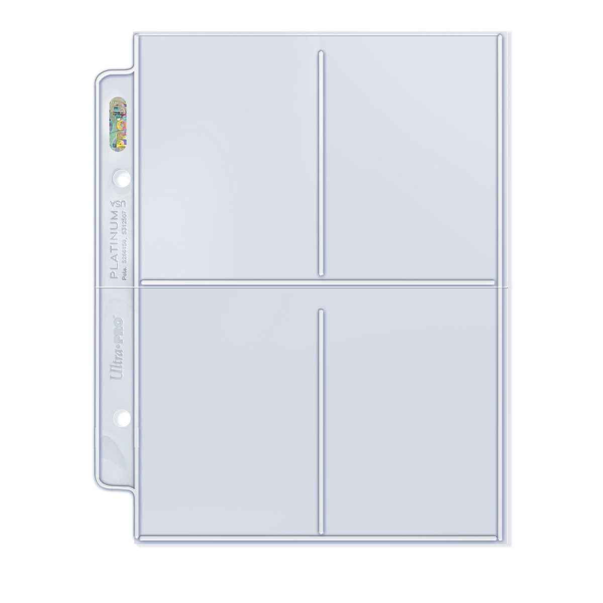 Ultra PRO Platinum Series 4-Pocket Mini Album Pages (100ct) for Standard Size Cards – UP81425