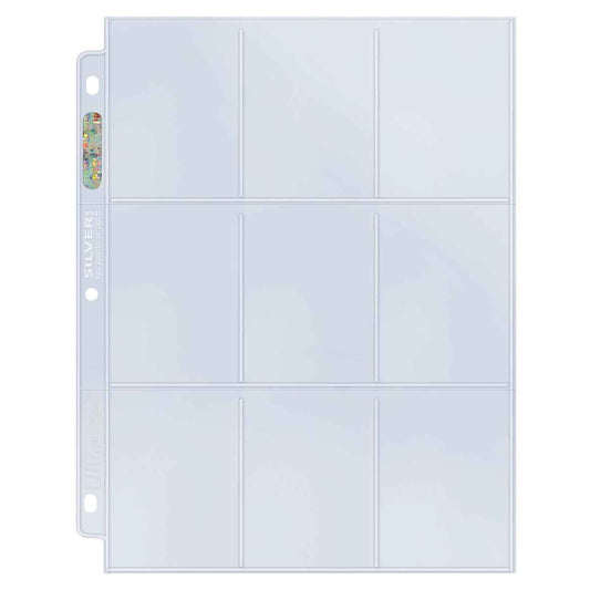 Ultra PRO Silver Series 9-Pocket Pages (100ct) for Standard Size Cards – UP81442