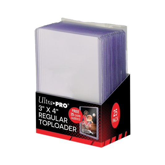 Ultra PRO 3" x 4" Clear Regular Toploader Sleeves and Soft Sleeves Bundle (25ct) for Standard Size Cards – UP81579