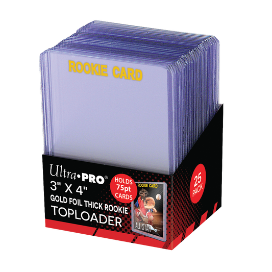 Ultra PRO 3" x 4" Rookie Gold Thick 75PT Toploader Sleeves (25ct) – UP81766