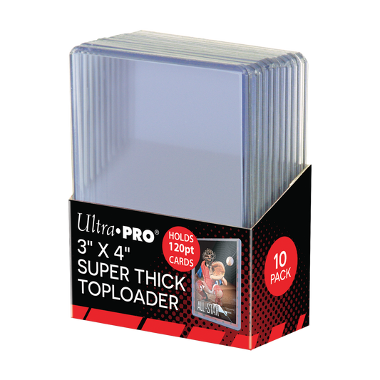 Ultra PRO 3" x 4" Clear Super Thick 120PT Toploader Sleeves (10ct) – UP82301