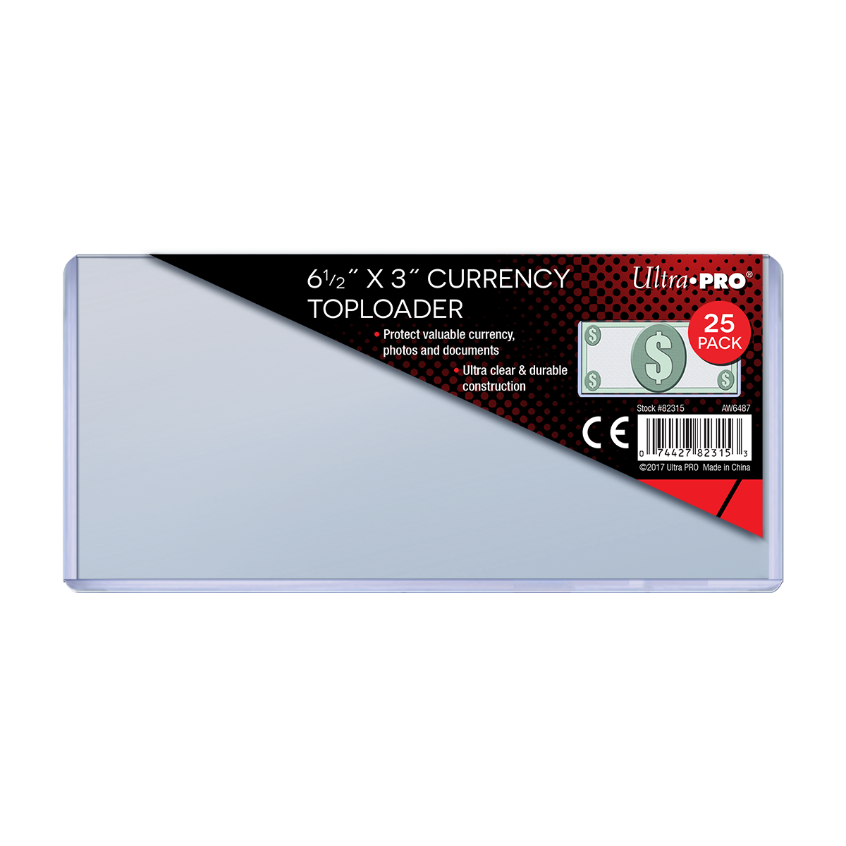 Ultra PRO Regular Currency Toploader Sleeves (25ct) for 6-1/2" x 3" Bills – UP82315