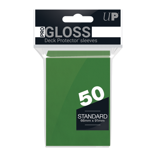 Ultra PRO PRO-Gloss Standard Deck Protector Sleeves – Green / 50ct – UP82671