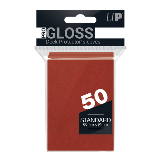 Ultra PRO PRO-Gloss Standard Deck Protector Sleeves – Red / 50ct – UP82672