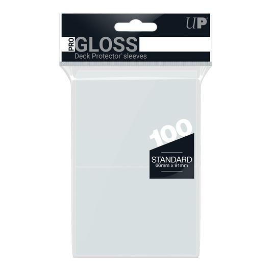Ultra PRO PRO-Gloss Standard Deck Protector Sleeves – Clear / 100ct – UP82689