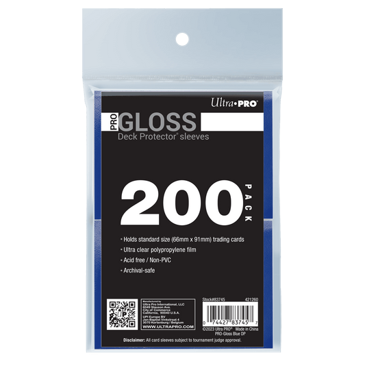 Ultra PRO PRO-Gloss Standard Deck Protector Sleeves Bundle (200ct) – Blue – UP83745