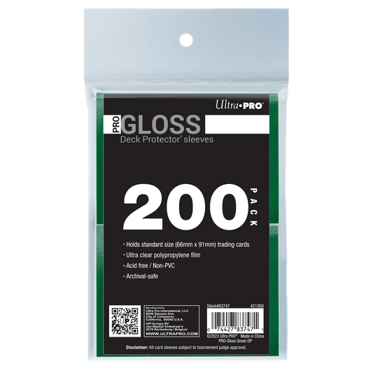 Ultra PRO PRO-Gloss Standard Deck Protector Sleeves Bundle (200ct) – Green – UP83747