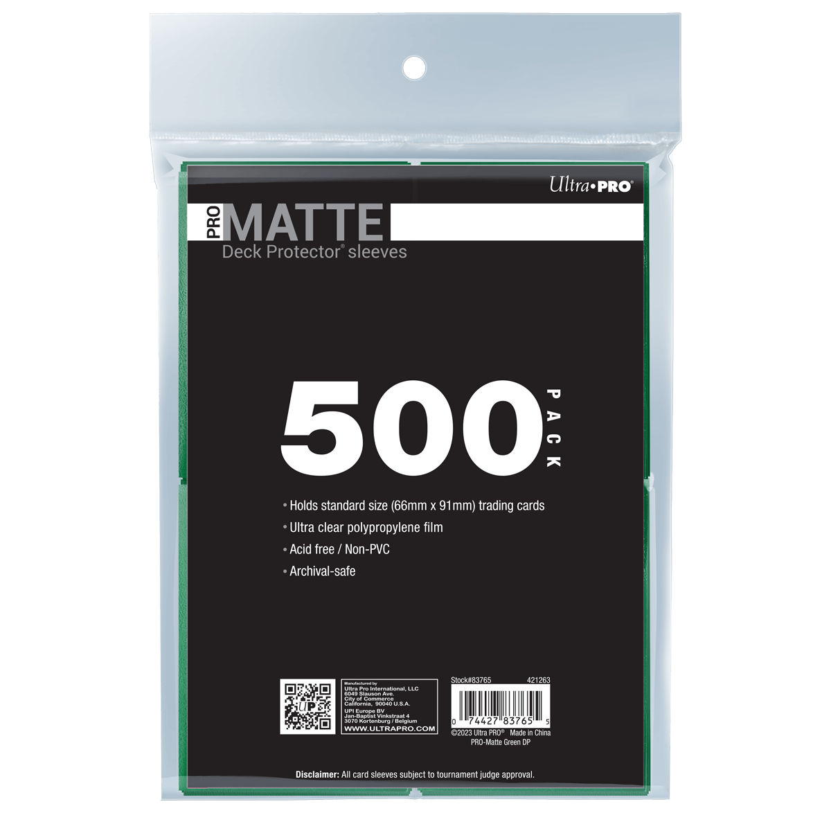 Ultra PRO PRO-Matte Standard Deck Protector Sleeves Bundle (500ct) – Green – UP83765
