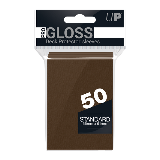 Ultra PRO PRO-Gloss Standard Deck Protector Sleeves – Brown / 50ct – UP84027