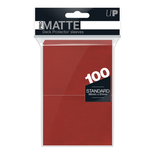 Ultra PRO PRO-Matte Standard Deck Protector Sleeves – Red / 100ct – UP84516