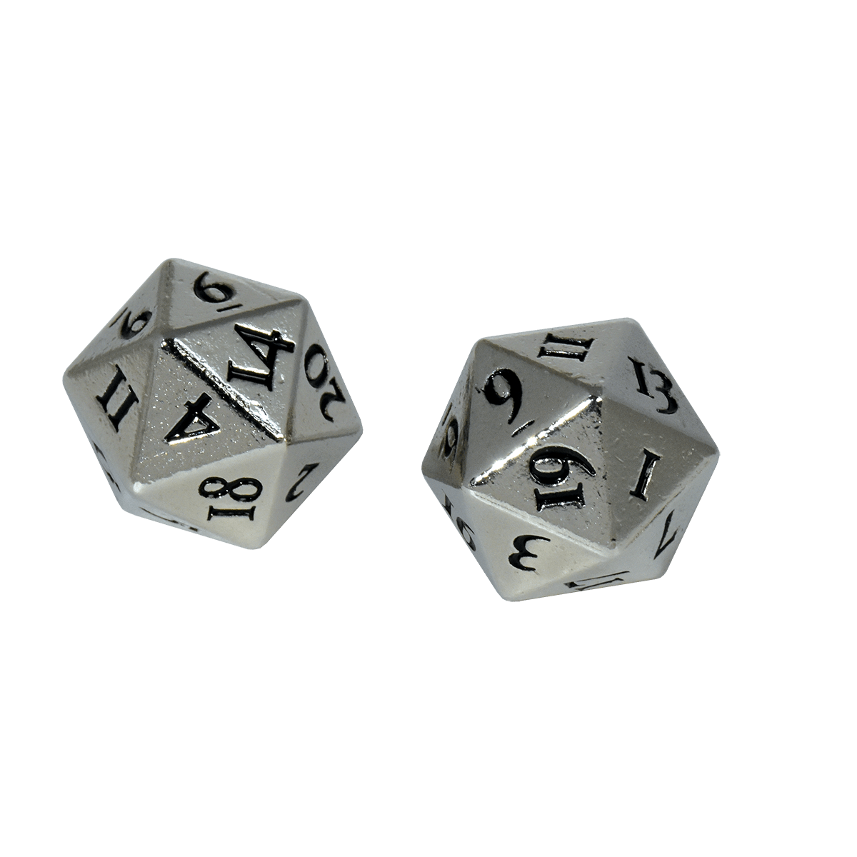 Ultra PRO HEAVY METAL D20 Dice Set (2ct) – Chrome – UP84900