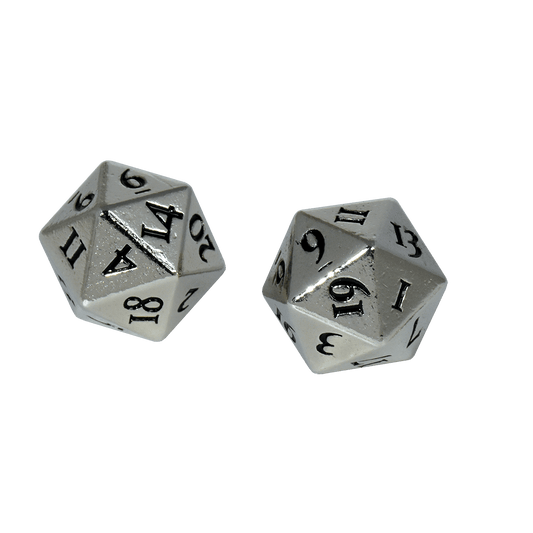 Ultra PRO HEAVY METAL D20 Dice Set (2ct) – Chrome – UP84900