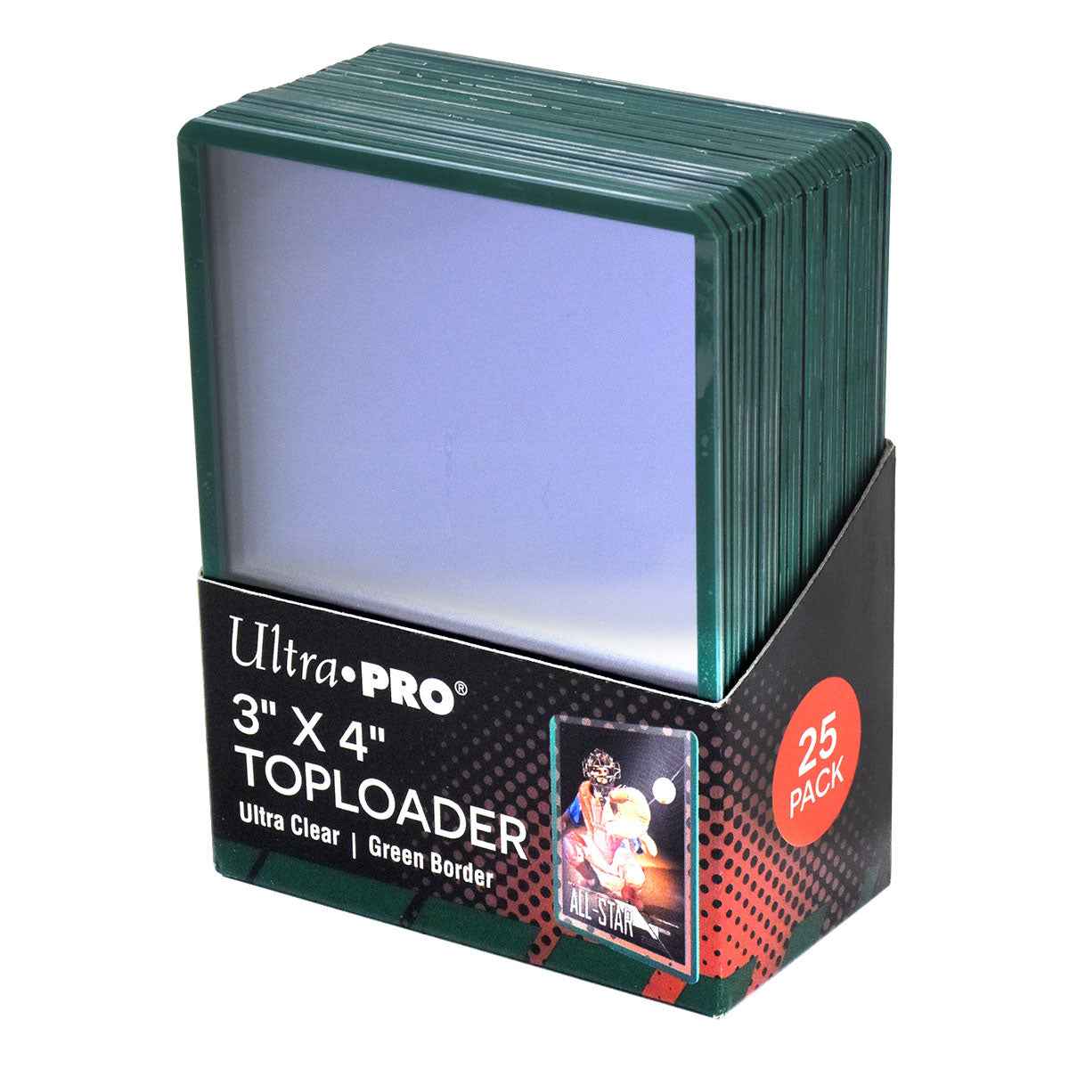 Ultra PRO 3" x 4" Green Border Toploader Sleeves (25ct) for Standard Size Cards – UP84916