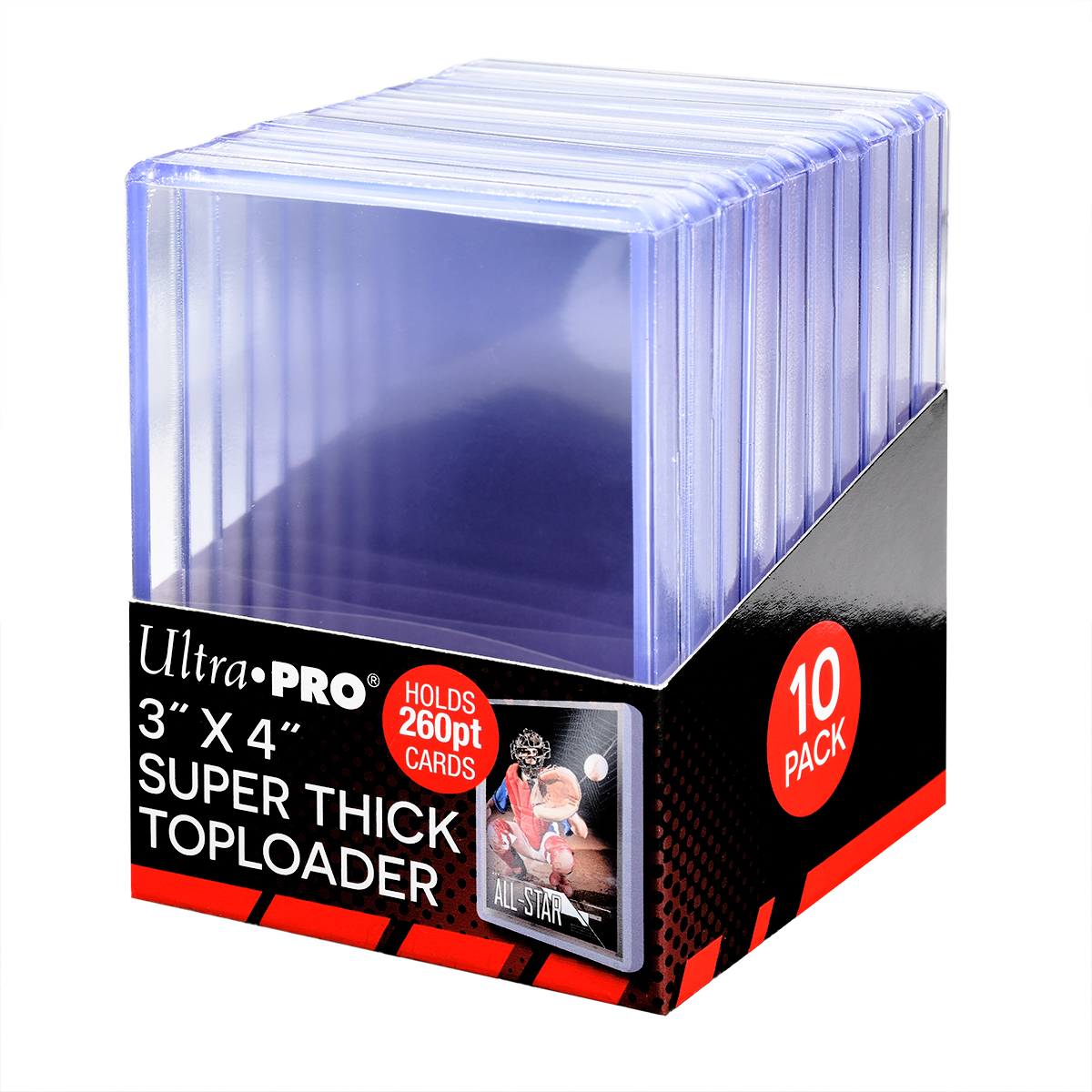 Ultra PRO 3" x 4" Clear Super Thick 260PT Toploader Sleeves (10ct) – UP85238