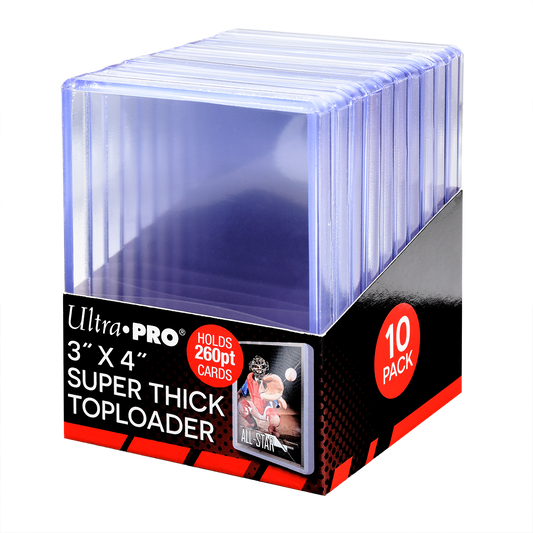 Ultra PRO 3" x 4" Clear Super Thick 260PT Toploader Sleeves (10ct) – UP85238
