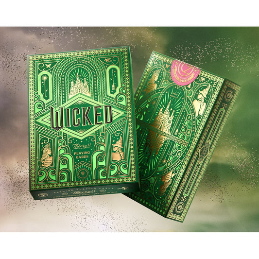theory11 Wicked Playing Cards – Wicked playing-card tuck box with green and gold artwork