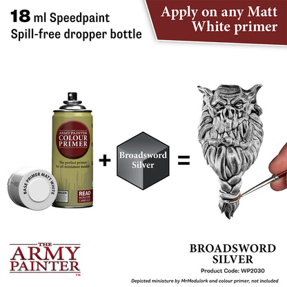 The Army Painter Speedpaint 2.0: Broadsword Silver 18 ml – colour and application example