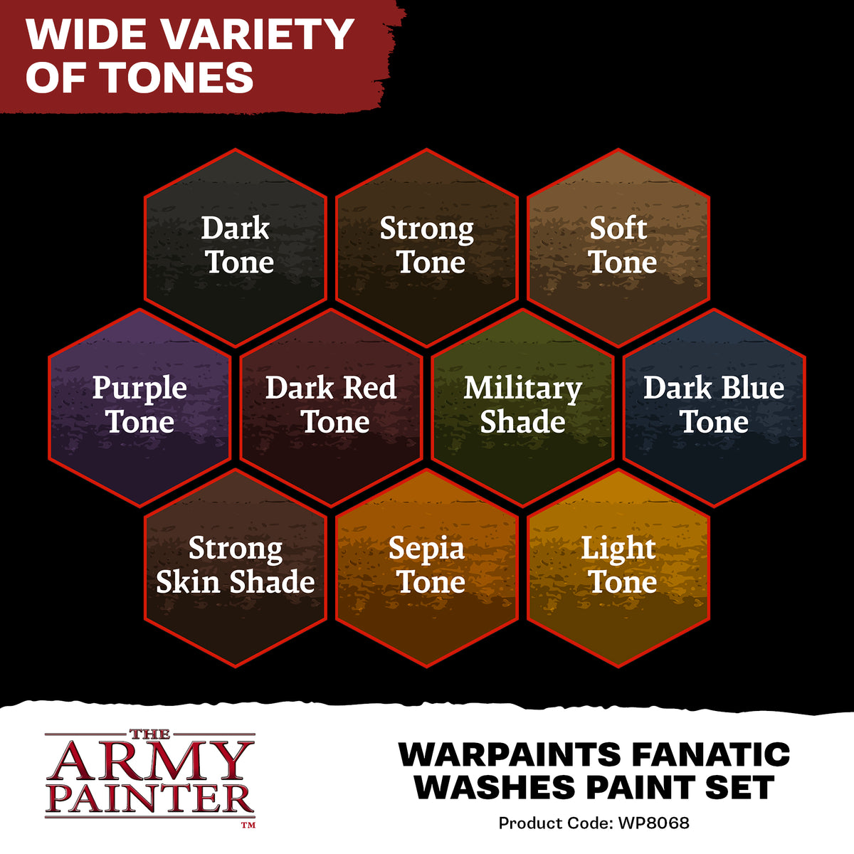 The Army Painter Warpaints Fanatic: Washes Paint Set – contents and painting information