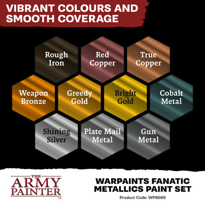The Army Painter Warpaints Fanatic: Metallics Set – contents and painting information